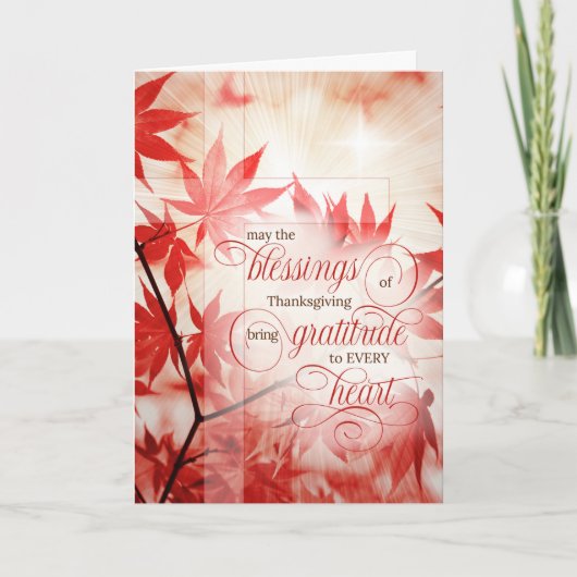 Religieuze Thanksgiving Maple Leaves en Christelij Feestdagen Kaart (Voorkant)