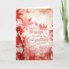 Religieuze Thanksgiving Maple Leaves en Christelij Feestdagen Kaart