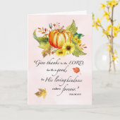 Religieuze Thanksgiving met Waterverf Pompoen Kaart (Gele Bloem)