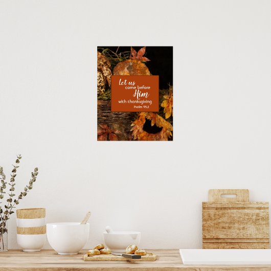 Religieuze Thanksgiving Poster met psalm 95:2 (Keuken)