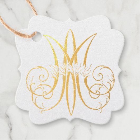 Religieuze Traditionele Katholieke Marian Monogram Bedankjes Labels (Voorkant)