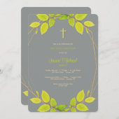 Religieuze uitnodigingen van het Lijst Leaf (Voorkant / Achterkant)