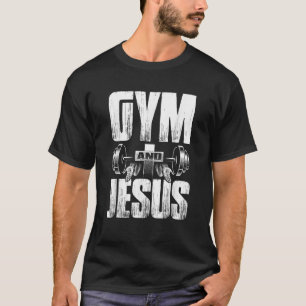 Religieuze uitstraling Gym Jesus Barbell Lifting W T-shirt