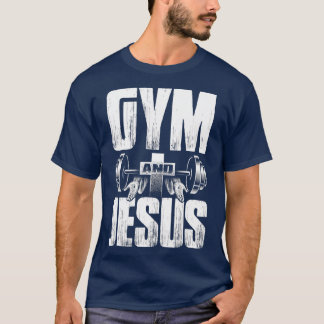 Religieuze uitstraling Gym Jesus Barbell Lifting W T-shirt