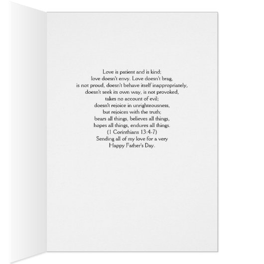 Religieuze Vaderdag 1 Corinthians Silhouette (Binnen (Rechts))