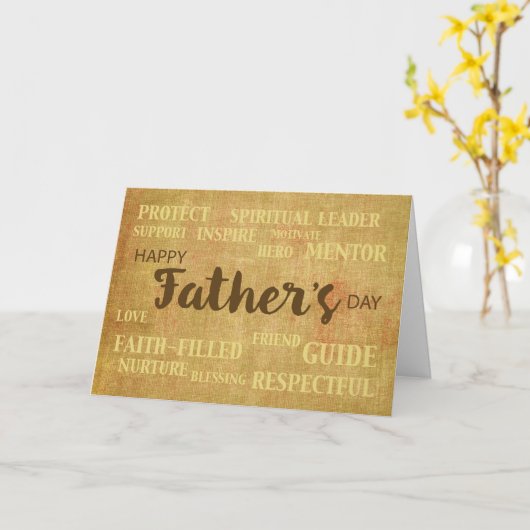 Religieuze Vaderdag kwaliteiten Kaart (Gele Bloem)