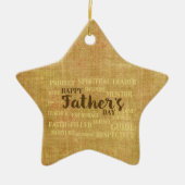 Religieuze vaderdag, kwaliteiten van de vader keramisch ornament (Voorkant)