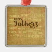 Religieuze vaderdag, kwaliteiten van de vader metalen ornament (Voorkant)