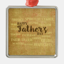 Religieuze vaderdag, kwaliteiten van de vader metalen ornament