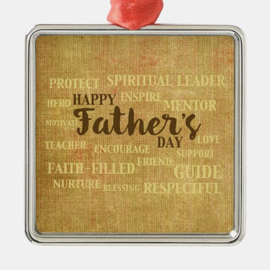 Religieuze vaderdag, kwaliteiten van de vader metalen ornament (Voorkant)