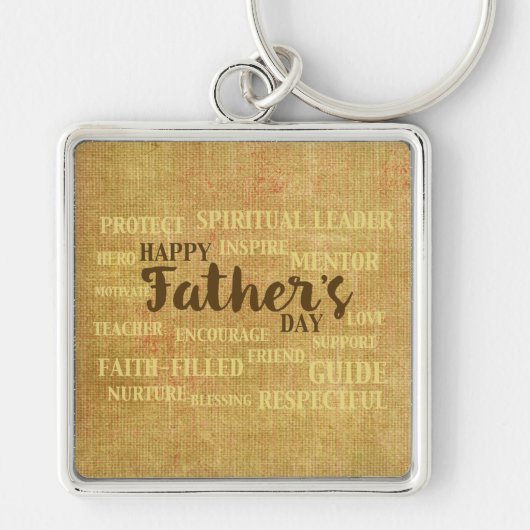 Religieuze vaderdag, kwaliteiten van de vader sleutelhanger (Voorkant)