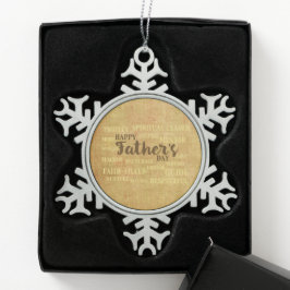 Religieuze vaderdag, kwaliteiten van de vader tin sneeuwvlok ornament