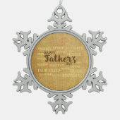Religieuze vaderdag, kwaliteiten van de vader tin sneeuwvlok ornament (Voorkant)