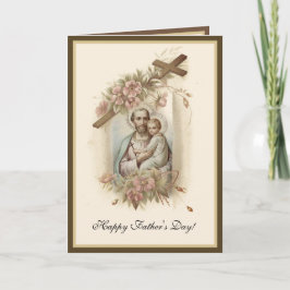 Religieuze Vaderdag Vintage St. Joseph Gebed   Kaart
