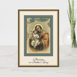 Religieuze Vaderdag Vintage St. Joseph Gebed   Kaart