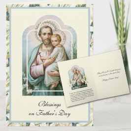 Religieuze Vaderdag Vintage St. Joseph Gebed   Kaart