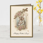 Religieuze Vaderdag Vintage St. Joseph Prayer Kaart (Gele Bloem)