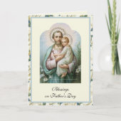 Religieuze Vaderdag Vintage St. Joseph Prayer Kaart (Voorkant)