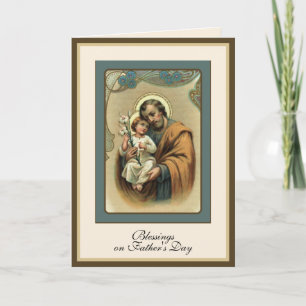 Religieuze Vaderdag Vintage St. Joseph Prayer Kaart