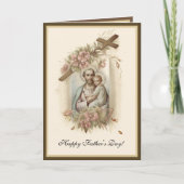 Religieuze Vaderdag Vintage St. Jozef Gebed Kaart (Voorkant)