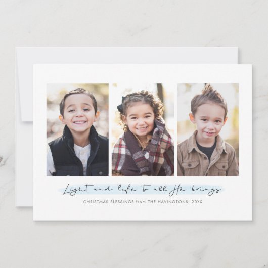 Religieuze vakantie drie fotokaart feestdagenkaart (Voorkant)