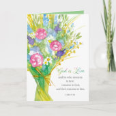 Religieuze Valentijnsdag 1 Johannes 4:16 Wildbloem Kaart (Voorkant)