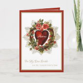 Religieuze Valentijnsdag Broeder Hart en Rozen Feestdagen Kaart (Voorkant)