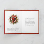 Religieuze Valentijnsdag Broeder Hart en Rozen Feestdagen Kaart (Binnen)