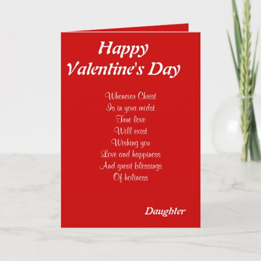 Religieuze Valentijnsdag dochter Feestdagen Kaart (Voorkant)