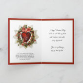 Religieuze Valentijnsdag man harten Rozen Feestdagen Kaart (Binnen)