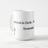 Religieuze 'Verankerd in Christus' mok (Voorkant links)