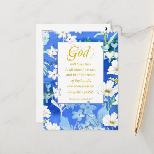 Religieuze Verjaardag Deuteronomium Bijbel Schrift Briefkaart (Voorkant / Achterkant in situ)