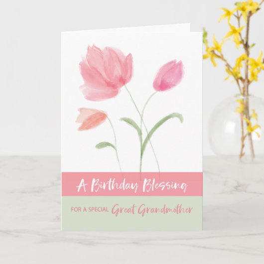 Religieuze Verjaardag Grote Grootmoeder Zegen Kaart (Gele Bloem)