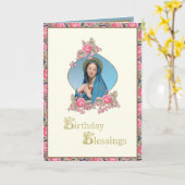 Religieuze verjaardag katholieke Rozen Maagd Mary Kaart (Gele Bloem)