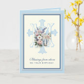 Religieuze verjaardag Maagd Maria bloemstuk Kaart (Gele Bloem)