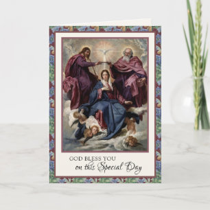 Religieuze verjaardag Maagd Maria Jezus Vintage  Kaart