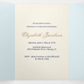 Religieuze verjaardag Maagd Mary Blue Floral Drieluik Uitnodiging (Binnenkant midden)