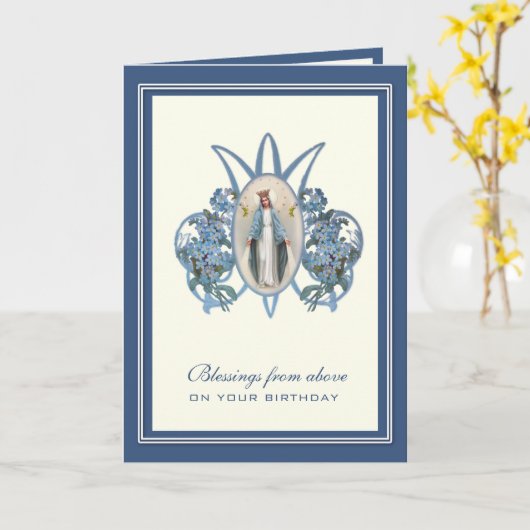 Religieuze verjaardag Maagd Mary Floral Kaart (Gele Bloem)