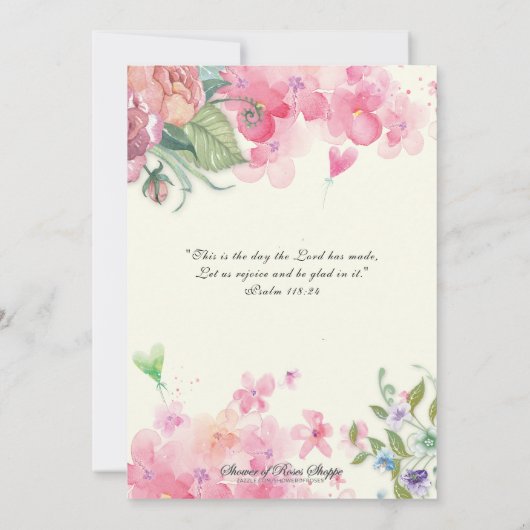 Religieuze verjaardag Maagd Mary Scripture Floral Kaart (Achterkant)