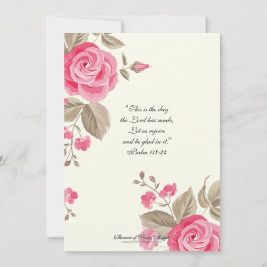 Religieuze verjaardag Maagd Mary Scripture Pink Ro Kaart (Achterkant)