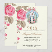 Religieuze verjaardag Maagd Mary Scripture Pink Ro Kaart (Voorkant / Achterkant)