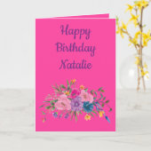 Religieuze verjaardag voor haar waterverf floraal kaart (Gele Bloem)