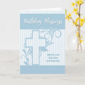 Religieuze Verjaardag Zegeningen Cross in Blauw Kaart (Gele Bloem)