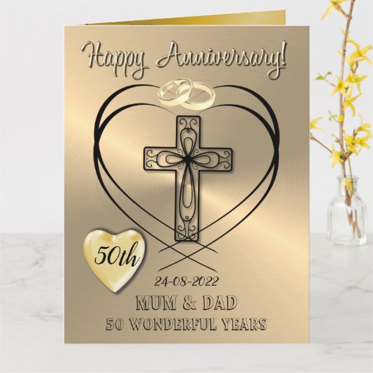 Religieuze verjaardagskaart voor 50 jaar voor moed kaart (Gele Bloem)