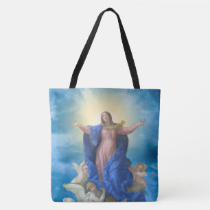Religieuze veronderstelling van een versleten maag tote bag