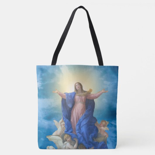 Religieuze veronderstelling van een versleten maag tote bag (Voorkant)