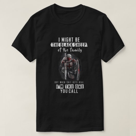 Religieuze Verse Christelijke Costume Crusader Kna T-shirt (Design voorkant)