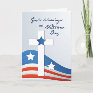 Religieuze veteranen Dag Stars en Stripes w/ CrosS Kaart