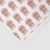 Religieuze Victoriaans Angels God zegene je bloem Tissuepapier (Detail)