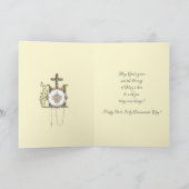 Religieuze Vintage Eerste Communie Katholiek Feestdagen Kaart (Binnen)